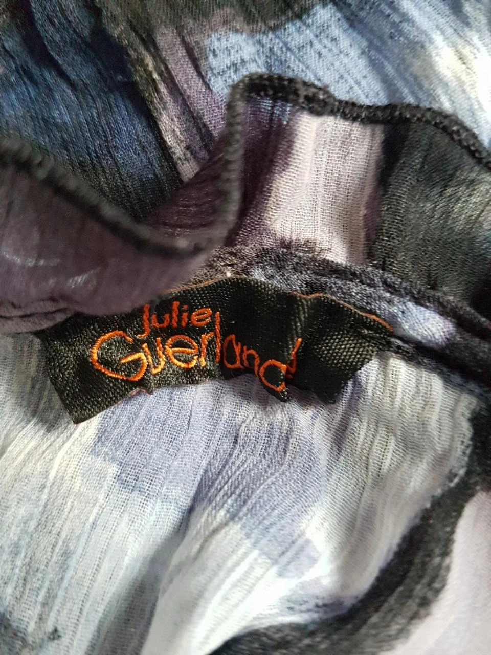 ❤️Blusa fluida transparente violeta y azul Julie Guerland T40 (42) – photo 4